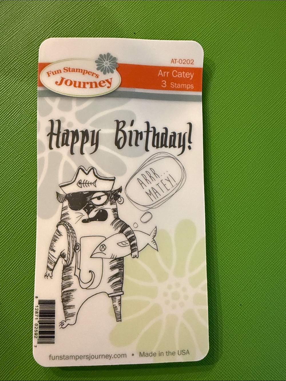 Cat Pirate 'Happy Birthday' Stamp by Fun Stampers Journey